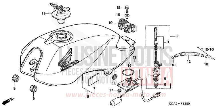 FUEL TANK for CG125 TITAN ES FORCE SILVER METALLIC (NH411) from 2004